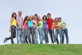 Group of teens at summer camp Royalty Free Stock Photo