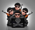Group of terrorists. Royalty Free Stock Photo