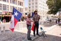 Texans protesting at the Cenotaph in San Antonio