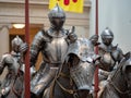 Group of 16th century knights wearing German plate armor around Royalty Free Stock Photo