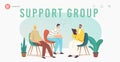 Group Therapy, Counseling, Psychology Help Landing Page Template. Characters Suffer of Mental Problems Support Meeting Royalty Free Stock Photo
