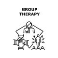 Group Therapy Vector Concept Black Illustration