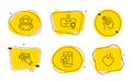 Group, Thoughts and Clapping hands icons set. Certificate, Mobile like and Heart signs. Vector