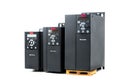 A group of three different sizes and capacities new universal inverter for controlling the electric current and power