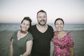 Group of three friend on the beach