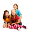 Group of three happy little kids Royalty Free Stock Photo