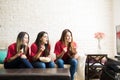 Excited women watching a game Royalty Free Stock Photo