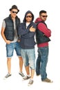 Group of three rappers boys Royalty Free Stock Photo