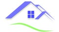 Group of three roof houses roof logo,real estate Royalty Free Stock Photo