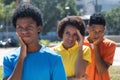 Group of three sad african american young adults Royalty Free Stock Photo