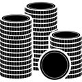 Stack of black and white mosaic cylinders isolated on transparent background Royalty Free Stock Photo