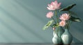 Group of Three Vases With Flowers Royalty Free Stock Photo