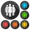 Group of three women icons set Royalty Free Stock Photo