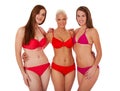 Group of three young women in bikini