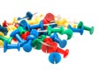 Group of thumbtacks pinned. Royalty Free Stock Photo