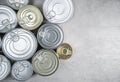 Tin can. Conserved junk food without label