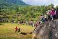 Group of Toraja People on rice field Royalty Free Stock Photo