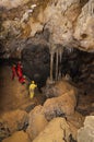 A group of tourist in the cave `La Vallina`