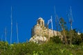 a group of tourists is admiring view of athens from the top of lycabetus hill ...IMAGE