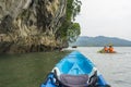 Group of tourists kayaking at Ao tha lane, Krabi