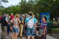 Group of tourists at the Krka National Park. Lozovac, Croatia