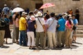 Group of tourists listening to the guide Royalty Free Stock Photo