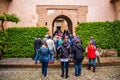 Group of tourists in Palacio del Generalife
