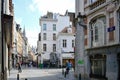 Group of tourists visiting Manneken Pis or Little Man Pee located near Grand Place in the city of Brussels, Belgium