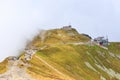 Group of tourists walk to the top of the Kasprowy Wierch in Tatra Mountains Royalty Free Stock Photo