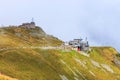 Group of tourists walk to the top of the Kasprowy Wierch in Tatra Mountains Royalty Free Stock Photo