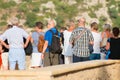 Group of tourists.