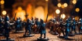 A group of toy soldiers standing on top of a table. Generative AI image.