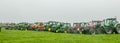 A group of tractors parked up