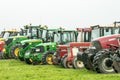 A group of tractors parked up Royalty Free Stock Photo