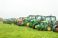 A group of tractors parked up Royalty Free Stock Photo