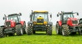 A group of tractors parked up Royalty Free Stock Photo