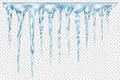 Group of translucent icicles Royalty Free Stock Photo
