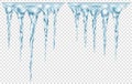Group of translucent icicles Royalty Free Stock Photo