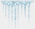 Group of translucent icicles Royalty Free Stock Photo