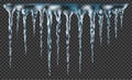 Group of translucent icicles Royalty Free Stock Photo