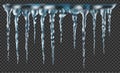 Group of translucent icicles Royalty Free Stock Photo