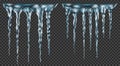 Group of translucent icicles Royalty Free Stock Photo