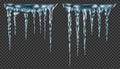 Group of translucent icicles Royalty Free Stock Photo