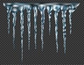 Group of translucent icicles Royalty Free Stock Photo