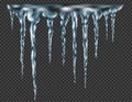 Group of translucent icicles Royalty Free Stock Photo