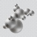 Group of transparent matte spheres. Vector template