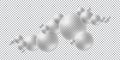 Group of transparent matte spheres. Vector template