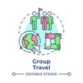 Group travel multi color concept icon