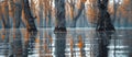 Group of Trees Submerged in Water Royalty Free Stock Photo