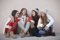 Group of trendy happy teens Royalty Free Stock Photo